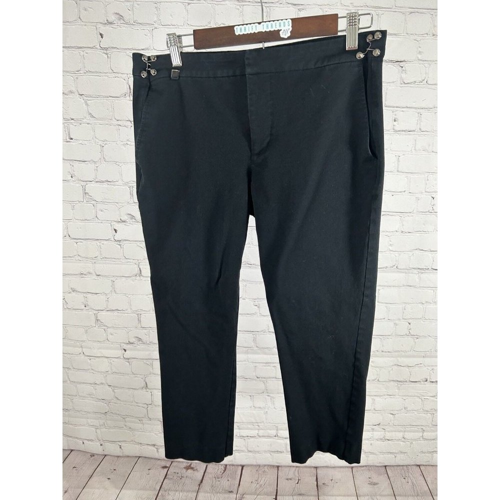 Lauren Ralph Lauren Solid Black Mid Rise Capri Pants Women’s 12P (34 x 22)
